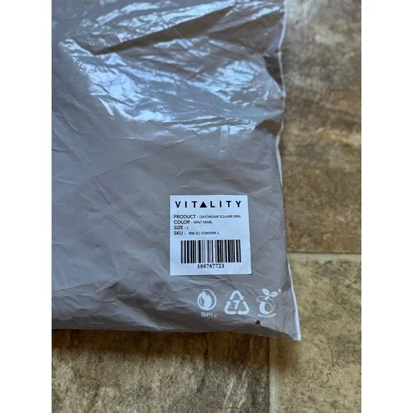 Vitality Daydream Square Bra Mint Marl Size Large - Picture 3 of 9